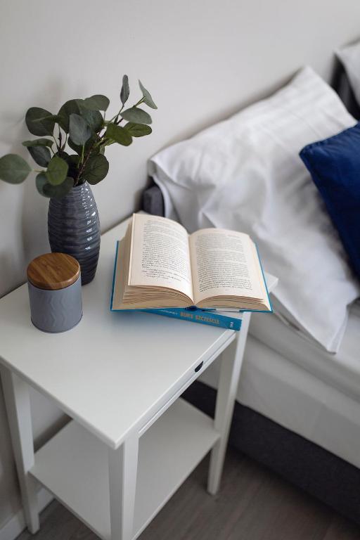 Posteľ alebo postele v izbe v ubytovaní Apartamenty-Kudowa z pięknym widokiem i balkonem