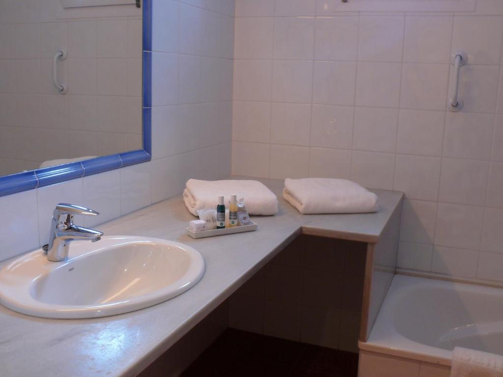 Koupelna v ubytování Hotel Sant Roc