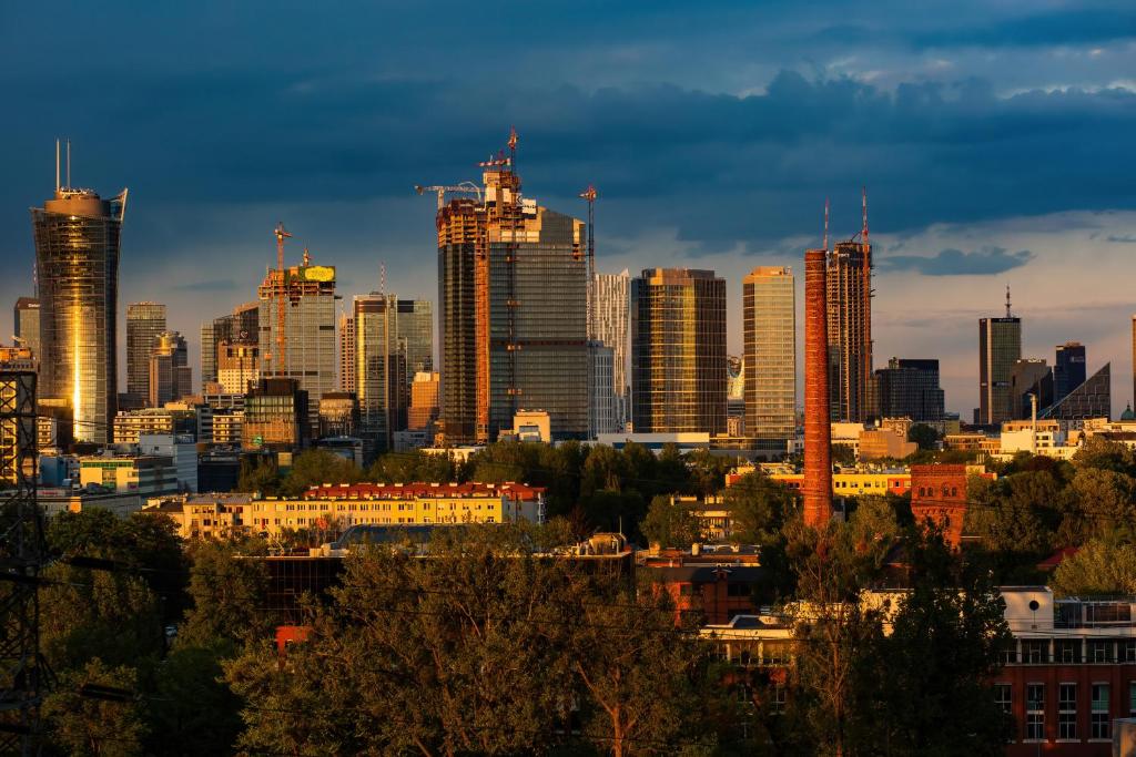 Výhľad na mesto Varšava alebo výhľad na mesto priamo z apartmánu