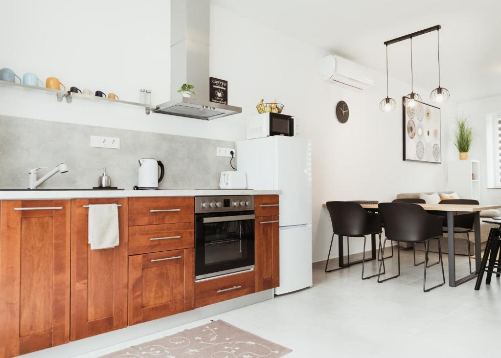 Kuchyň nebo kuchyňský kout v ubytování Major11 apartman - Zsolnay negyed