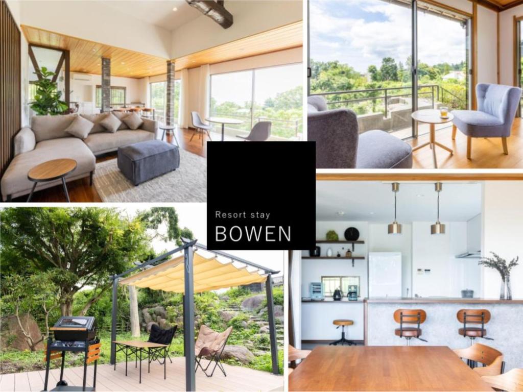 a collage of photos of a living room and a house at Resort stay Bowen ~伊豆高原~ in Futo