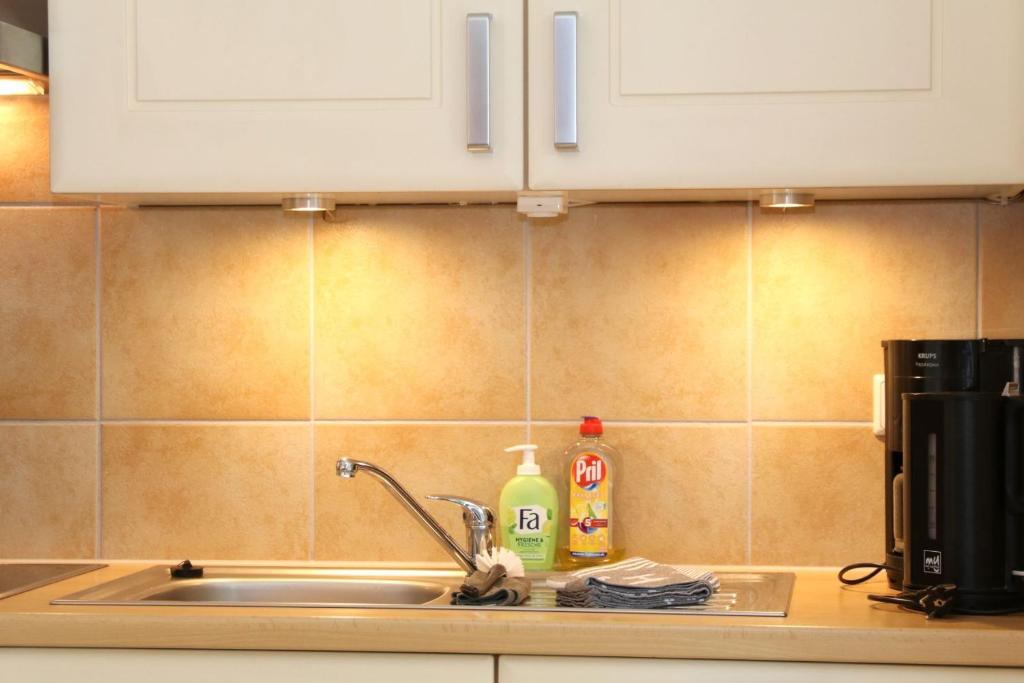 Kuchyň nebo kuchyňský kout v ubytování Ferienwohnung Sonnenhang-Hartmann