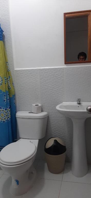 Koupelna v ubytování Hostal Miconia