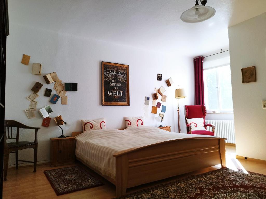 Postel nebo postele na pokoji v ubytování Schmökermühle