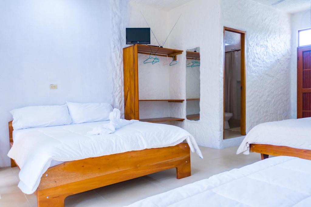 Postel nebo postele na pokoji v ubytování Royal Galápagos Inn