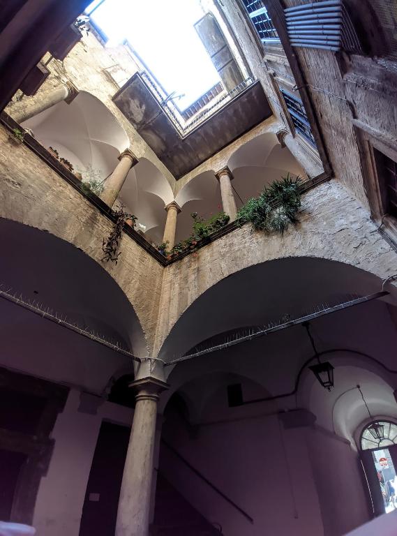 een gebouw met een plafond met planten erop bij Casa Sant'Ercolano in Perugia