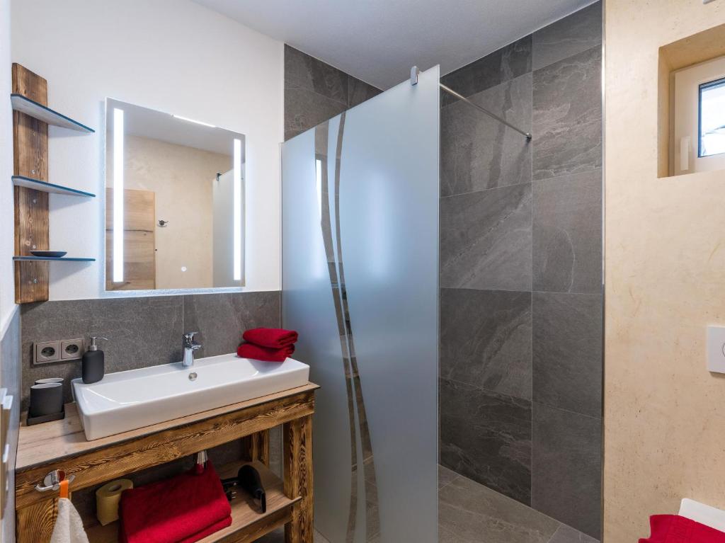 Kúpeľňa v ubytovaní Haus Hüttenberger