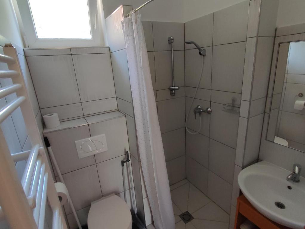 Kúpeľňa v ubytovaní Aranyhal apartman