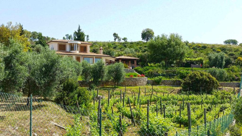 a house on a hill with a garden at UVA E STELLE villa ad uso esclusivo in collina in Itri