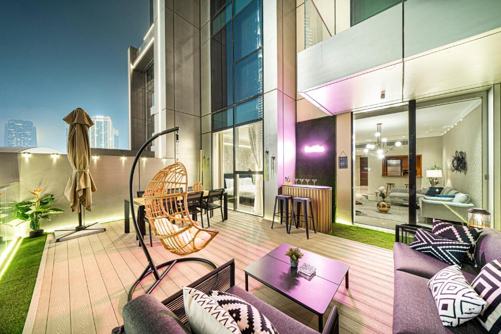 Lux 1 Bed, Terrace 5min Dubai Mall, Burj Khalifa