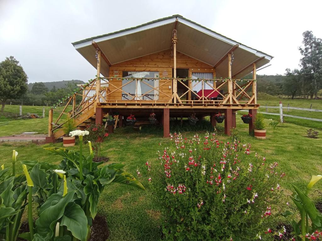Zahrada ubytování Cabaña La Granja tomine