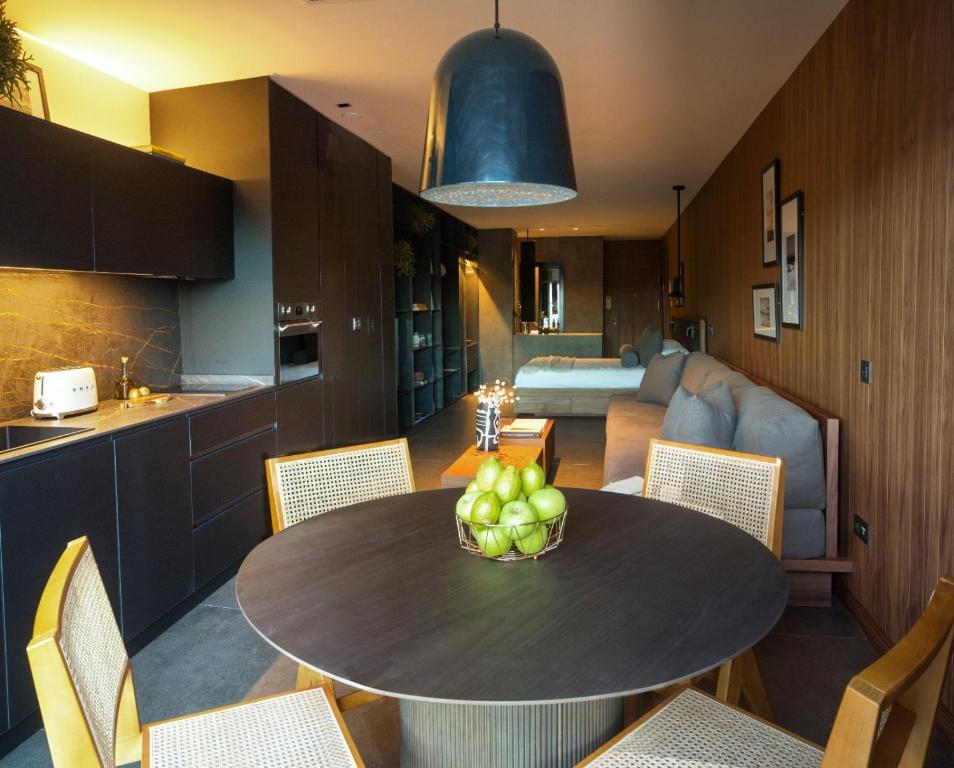 Kuchyň nebo kuchyňský kout v ubytování the matter Meaningful apartments Laura