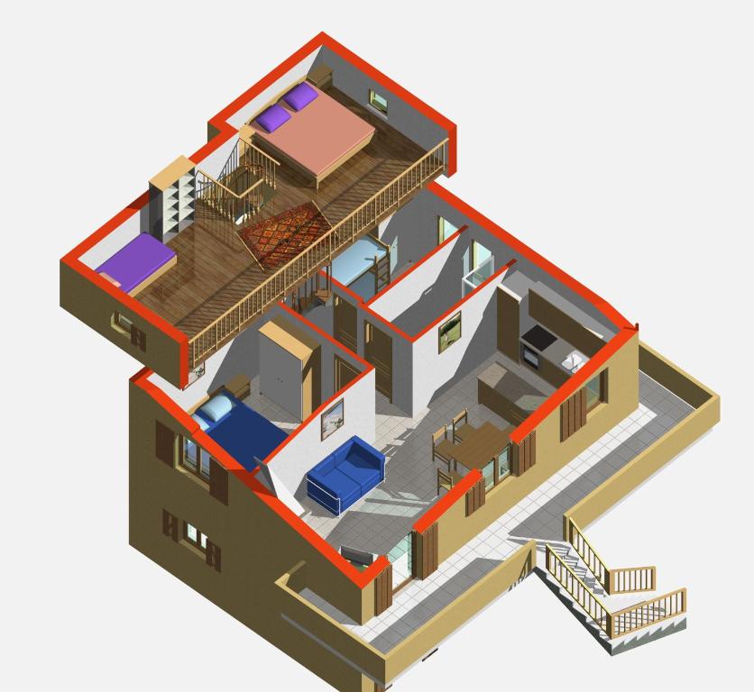 Plán poschodí v ubytovaní Casa Minicapo Mandriola