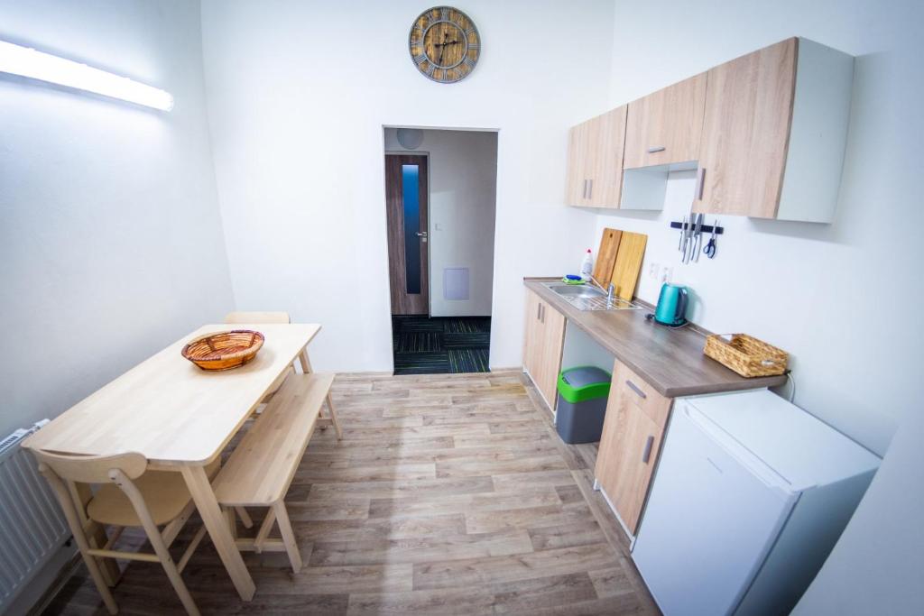 Kuchyň nebo kuchyňský kout v ubytování Penzion Nežárka 59