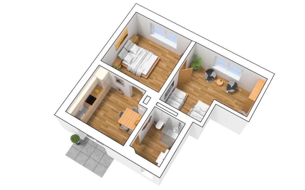 un plano del suelo de aominiumominio en Ferienwohnung Cassiopeia, en Harzgerode