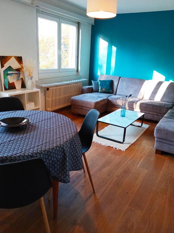 Posezení v ubytování Rare à Colmar - Appartement Champ de Mars vue sur Parc - 70m2 - 2 chambres