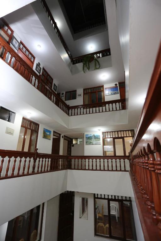 a view of a staircase in a building at Witobi Hostal in Cajamarca