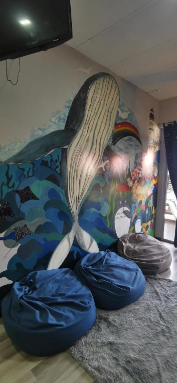 TV a/nebo společenská místnost v ubytování Zero Gravity Homestay 零重力民宿