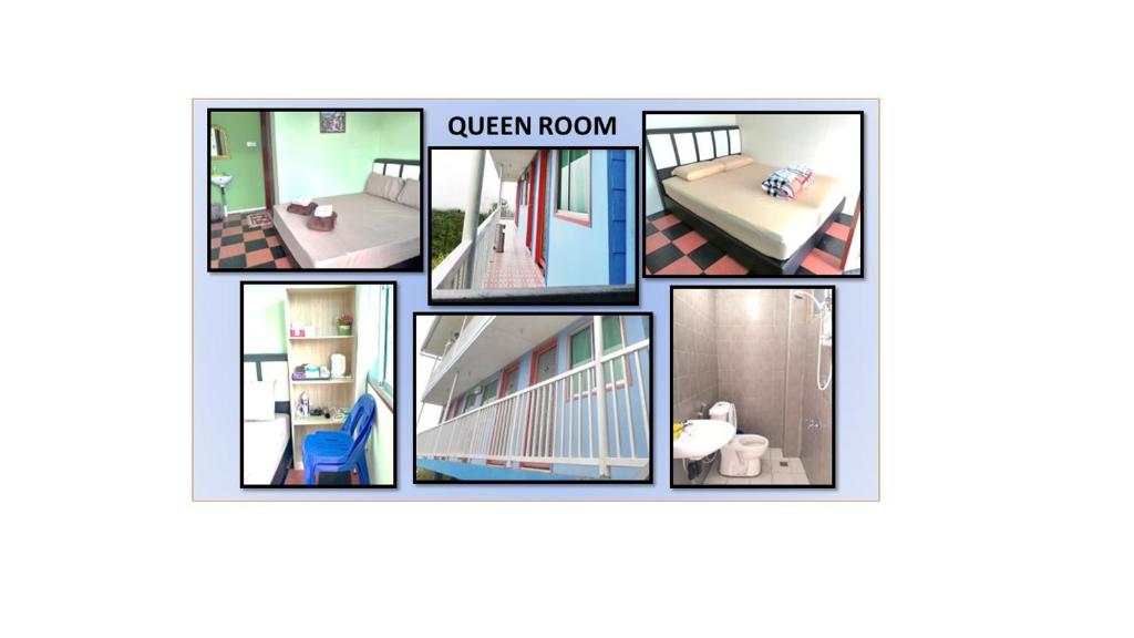 a collage of different pictures of a room at D'TERRACE KUNDASANG in Ranau