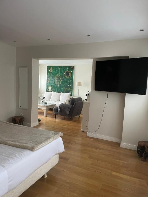 A television and/or entertainment centre at Espléndido dormitorio en Suite