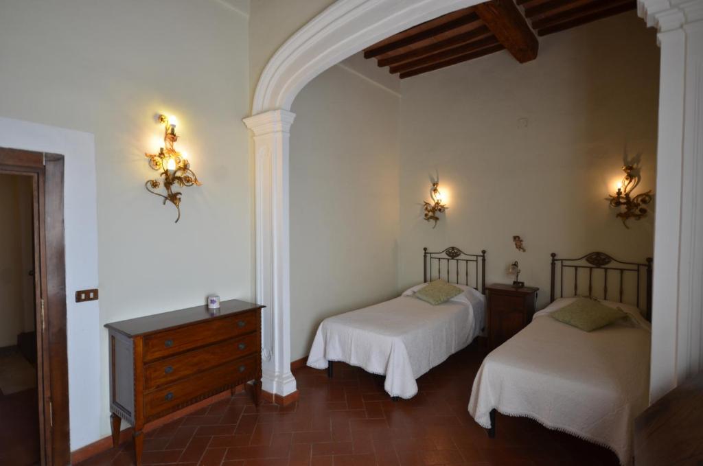 Posteľ alebo postele v izbe v ubytovaní Wonderful villa in Montepulciano