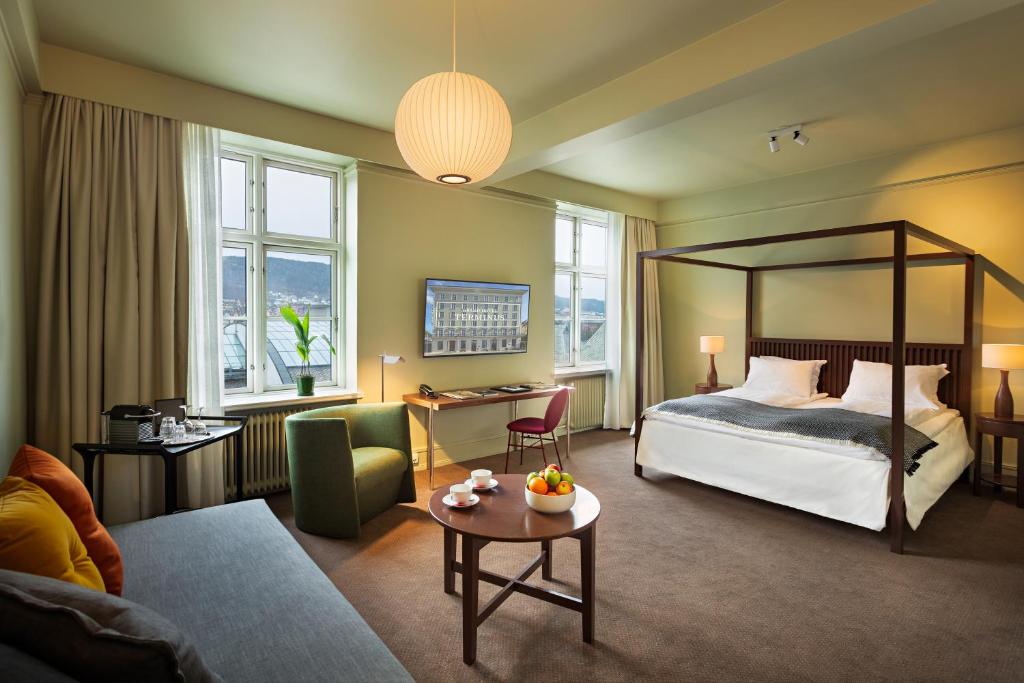 Postel nebo postele na pokoji v ubytování Grand Hotel Terminus