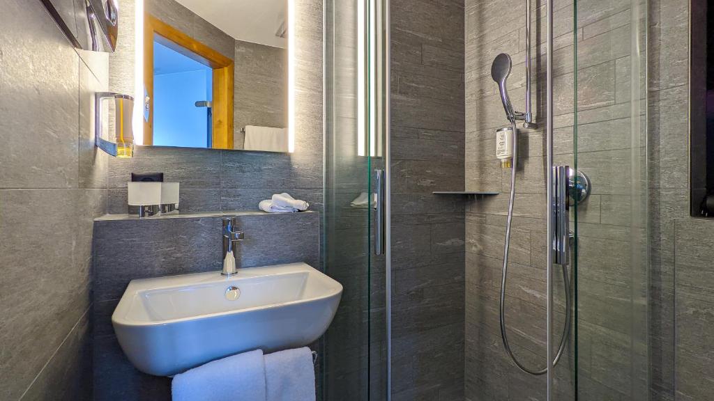 Koupelna v ubytování Hotel Strandhotel