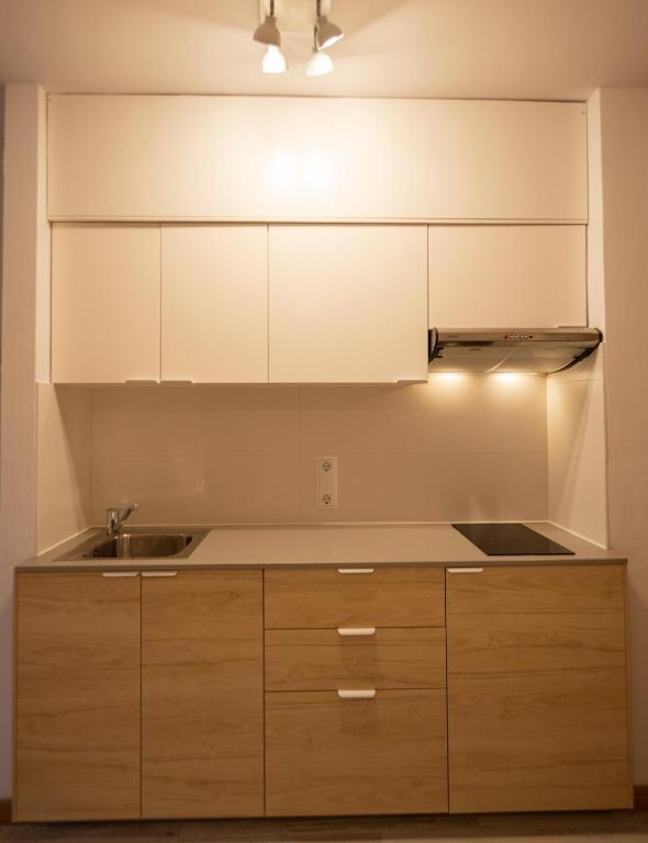 Kuchyň nebo kuchyňský kout v ubytování Apartamento frente al mar