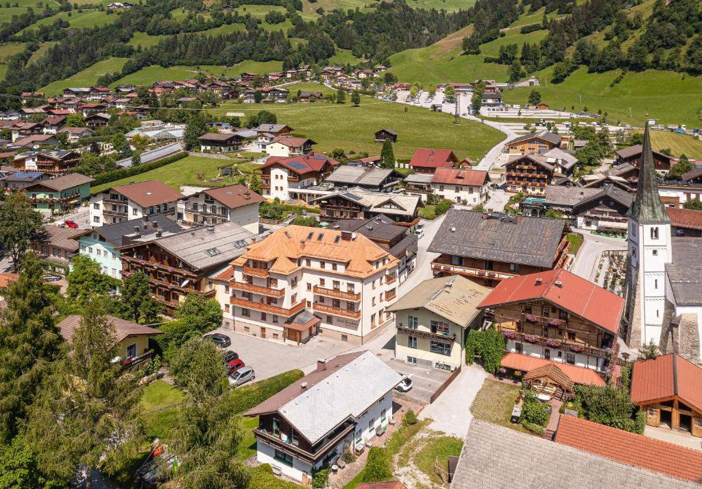 an aerial view of a small town in the mountains at Dorf Residenz in Dorfgastein