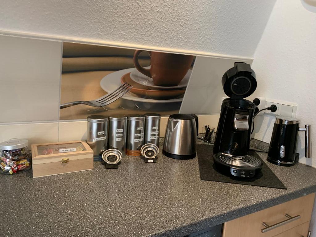 Kuchyň nebo kuchyňský kout v ubytování Ferienwohnung Lüttje Hörn
