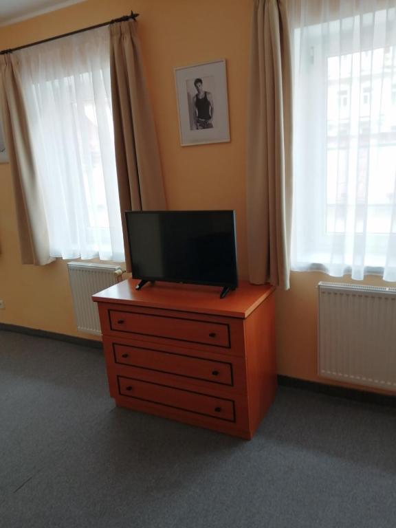 Telewizja i/lub zestaw kina domowego w obiekcie Apartmany Cesky Dvur