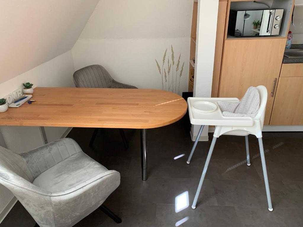 Kuchyň nebo kuchyňský kout v ubytování Ferienwohnung Lüttje Hörn