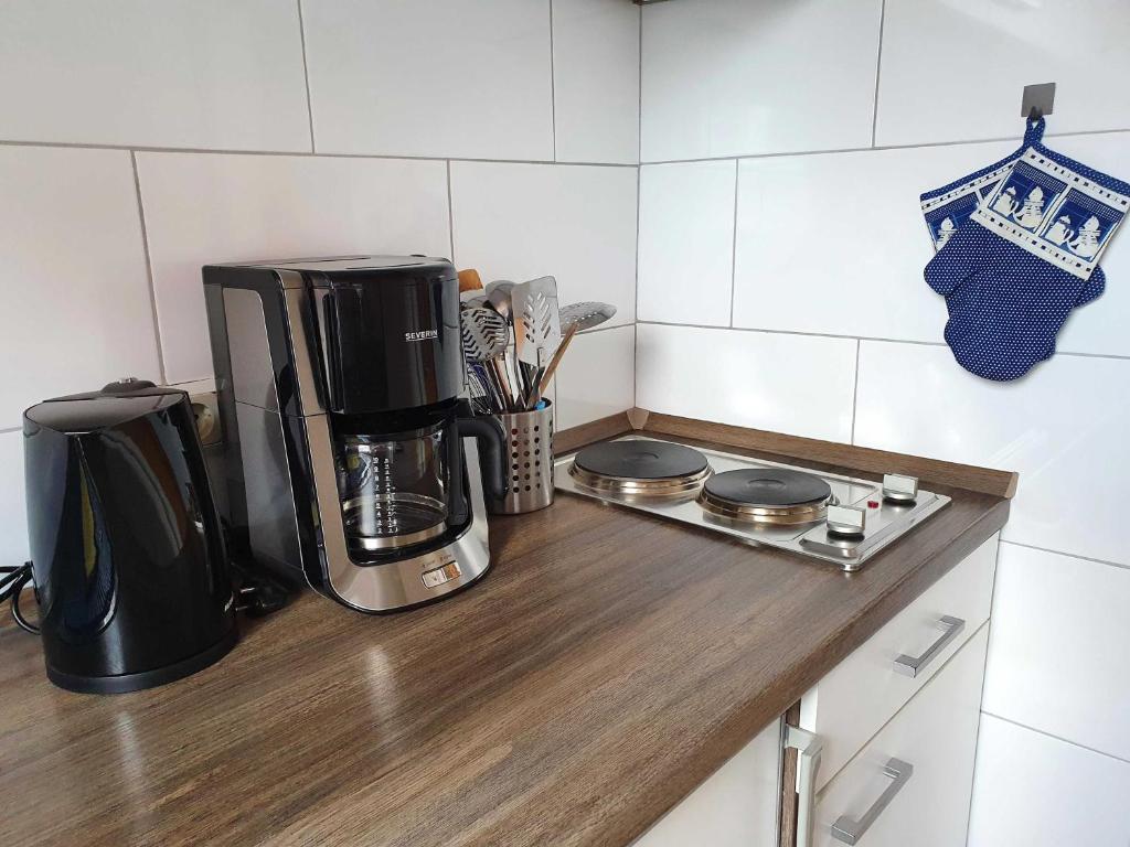 Kuchyň nebo kuchyňský kout v ubytování Ferienwohnung Schenk