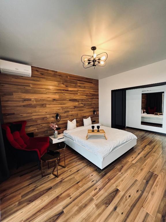 Ένα ή περισσότερα κρεβάτια σε δωμάτιο στο Exclusive apartment & ЖК Театральний ЦЕНТР& АВТОВОКЗАЛ ЖК Great House Обласна лікарня