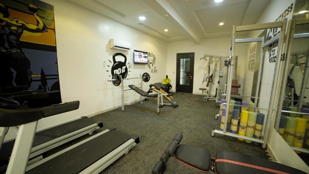 Fitness centrum a/nebo fitness zařízení v ubytování 247 Luxury Hotel & Apartment Ajah