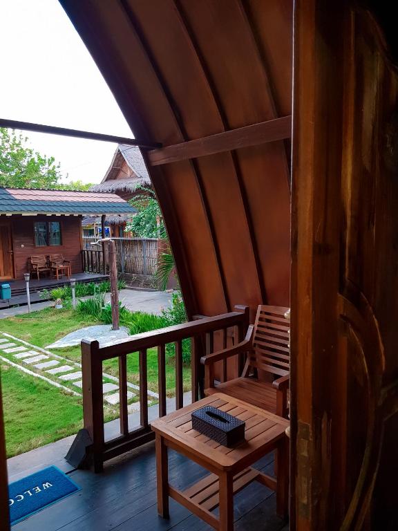 Balkón nebo terasa v ubytování Leaf Coco Bungalow