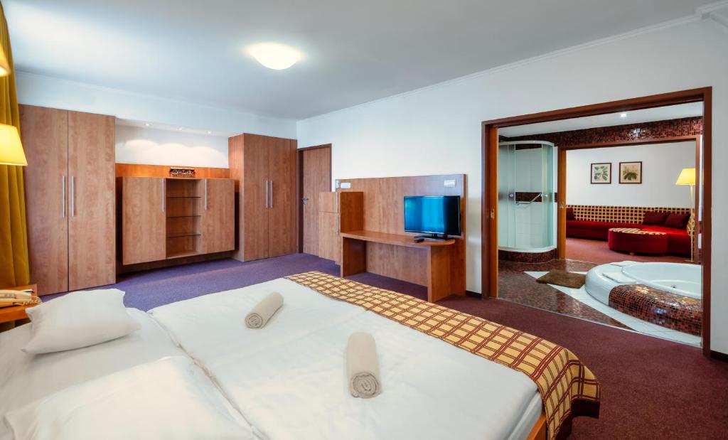 Postel nebo postele na pokoji v ubytování Hunguest Hotel Pelion