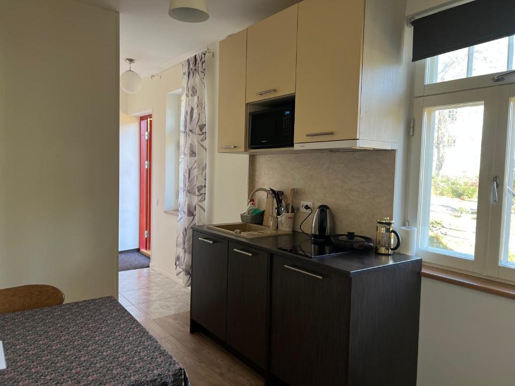 Kuchyň nebo kuchyňský kout v ubytování Nõmme Apartments