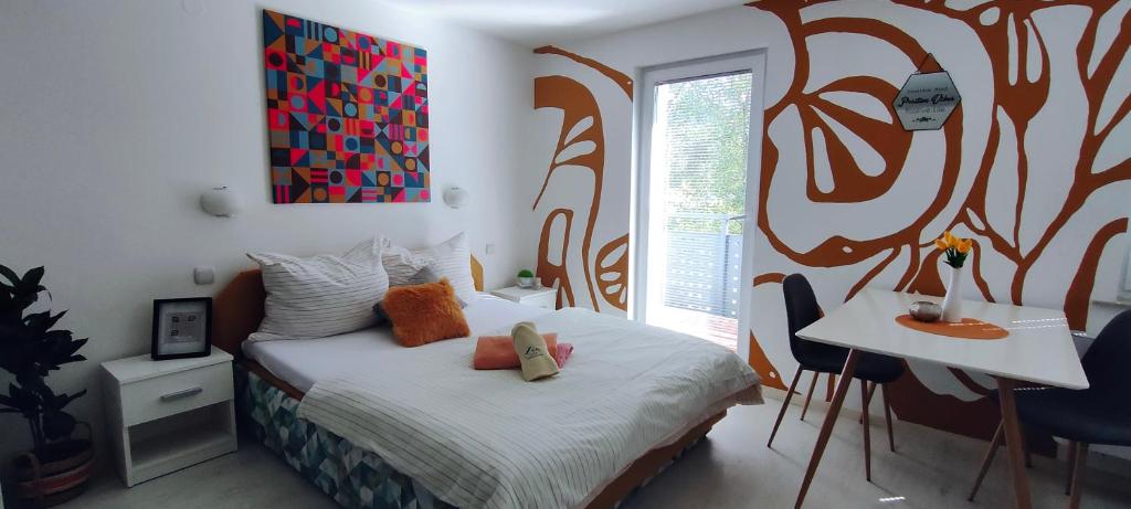 Postel nebo postele na pokoji v ubytování Apartments & rooms Saša