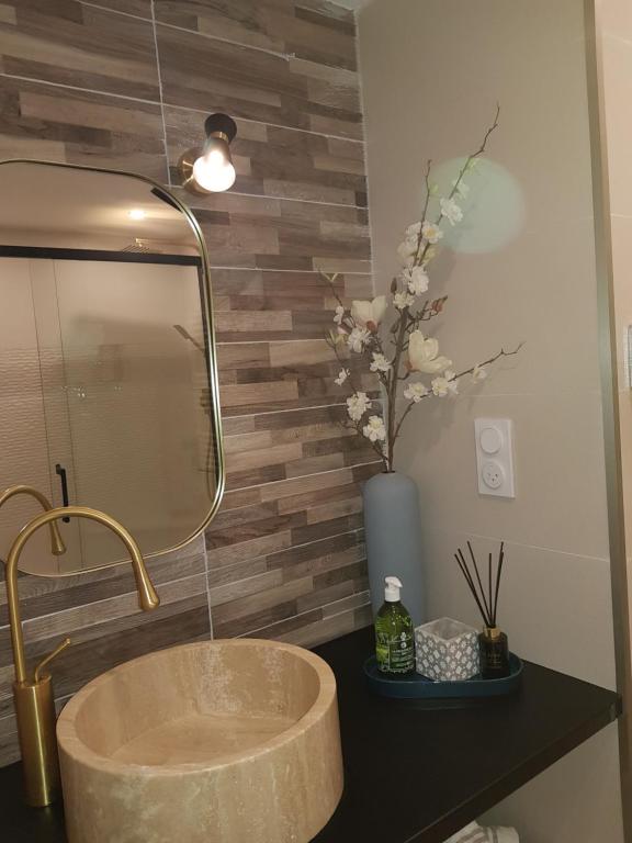 Kúpeľňa v ubytovaní le J&J Appartement spacieux climatisé en centre ville