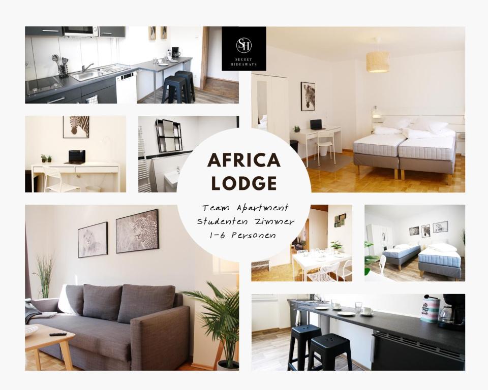 a collage of photos of a living room and an apartment at SH Team Lodges 4 Apartments für max 19 Personen l Monteure l Messe l Business in Duisburg
