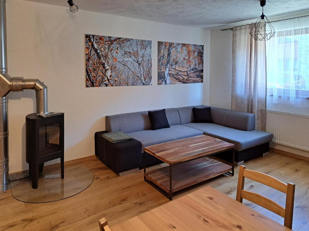 A seating area at a4a Apartmán Mýto