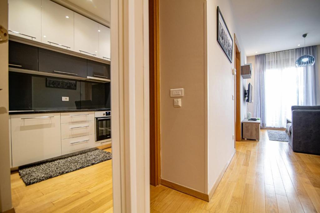 Kuchyň nebo kuchyňský kout v ubytování Apartman Oaza Kalman SPA-GYM