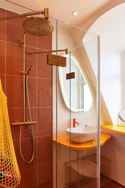 Koupelna v ubytování Hotel Alexandra