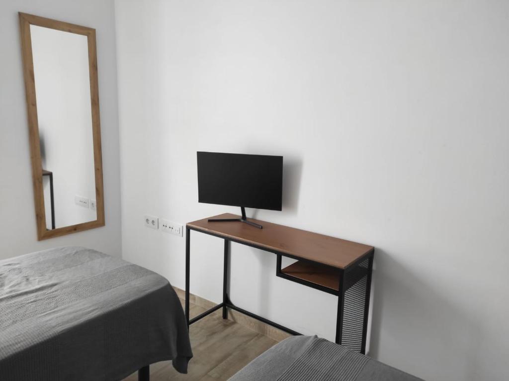 Televízia a/alebo spoločenská miestnosť v ubytovaní Apartamentos Wamba