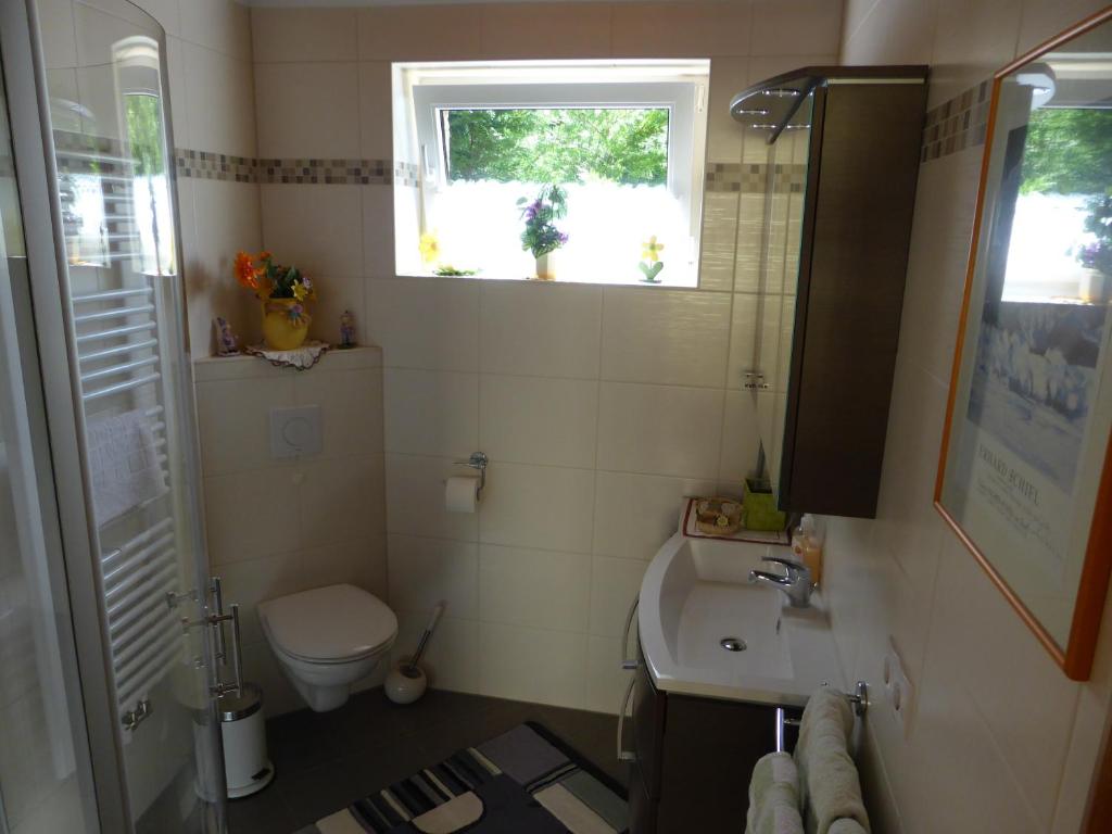 Koupelna v ubytování Ferienhaus Weber Bad Frankenhausen