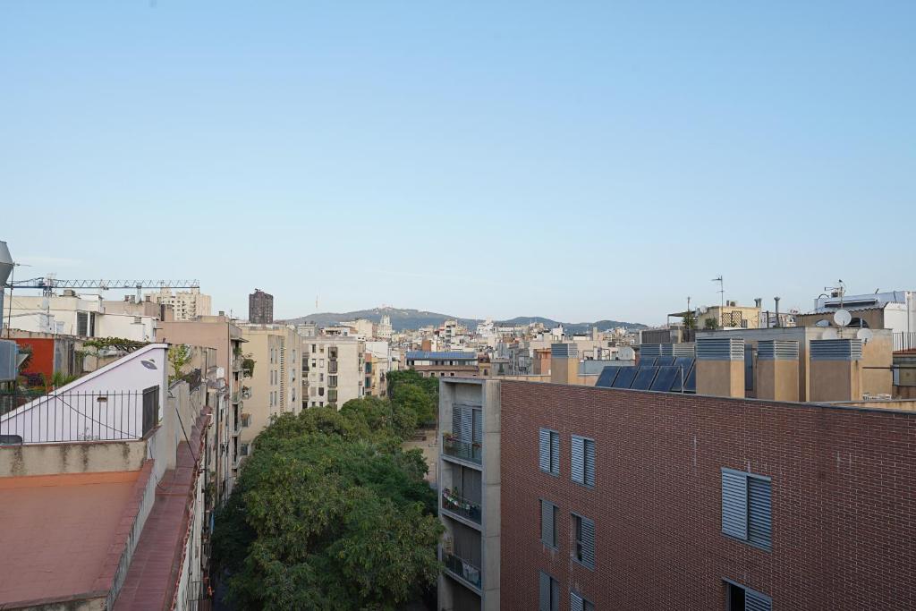 Nespecifikovaný výhled na destinaci Barcelona nebo výhled na město při pohledu z apartmánu