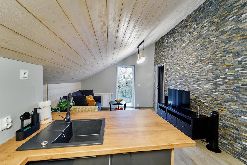 Kuchyňa alebo kuchynka v ubytovaní LAGUNA Apartament Polanica Residence 57