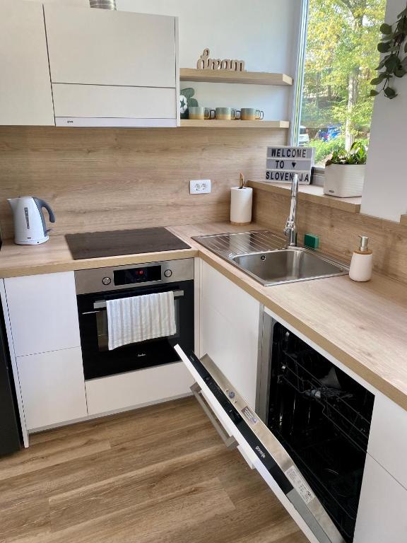 Kuchyň nebo kuchyňský kout v ubytování Sunny Oak Estate