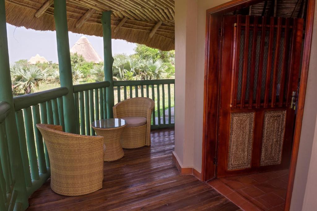 Balkón nebo terasa v ubytování Tilenga Safari Lodge